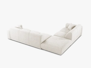 COLTAR MOLINO, 315 CM, PE STANGA, ALB, CU TAPITERIE DIN TEXTIL BOUCLE BALOO, MICADONI - Img 3