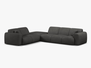COLTAR MOLINO, 315 CM, PE STANGA, GRI INCHIS, CU TAPITERIE DIN TEXTIL CHENILLE REBEL, MICADONI