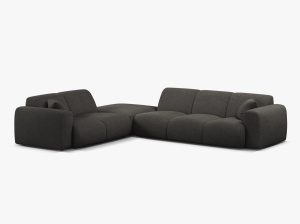 COLTAR MOLINO, 315 CM, PE STANGA, NEGRU, CU TAPITERIE DIN TEXTIL CHENILLE EDEN, MICADONI