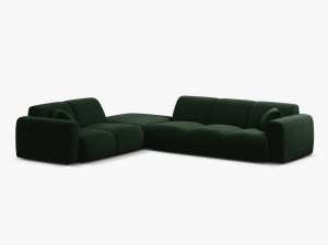 COLTAR MOLINO, 315 CM, PE STANGA, VERDE SMARALD, CU TAPITERIE DIN TEXTIL CATIFEA VELVET CASINO, MICADONI