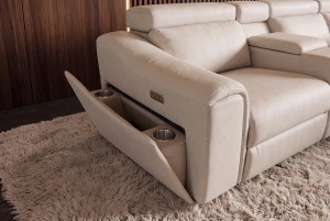 COLTAR MULTIFUNCTIONAL PRIME, 300X270CM, CU SPATIU DE DEPOZITARE, PRIZE, REALIZAT DIN LEMN SI PIELE ECO, CULOARE BEJ - Img 11