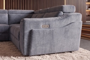 COLTAR MULTIFUNCTIONAL PRIME, 300X270CM, CU SPATIU DE DEPOZITARE, PRIZE, REALIZAT DIN LEMN SI TEXTIL FOARTE FIN, CULOARE GRI - Img 14