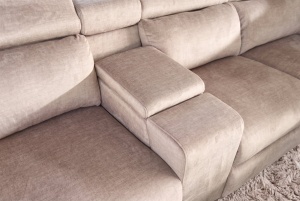 COLTAR MULTIFUNCTIONAL PRIME, 300X270CM, CU SPATIU DE DEPOZITARE, TETIERE REGLABILE, PRIZE, REALIZAT DIN LEMN SI CATIFEA, CULOARE BEJ - Img 12