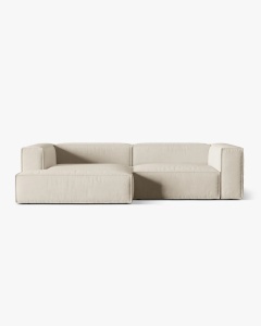 COLTAR NURIA BEJ, PE STANGA, 292X110 CM, TAPITAT CU TAPITERIE DIN TEXTIL CATIFEA PARIS, MICADONI