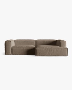 COLTAR NURIA CAPPUCCINO, PE DREAPTA, 292X110 CM, TAPITAT CU TAPITERIE DIN TEXTIL STRUCTURAT LIBERTY, MICADONI
