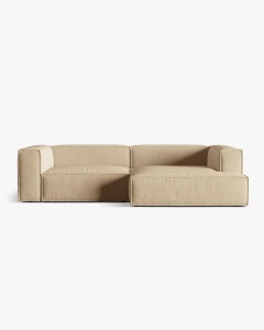 COLTAR NURIA NUD, PE DREAPTA, 292X110 CM, TAPITAT CU TAPITERIE DIN TEXTIL CATIFEA PARIS, MICADONI