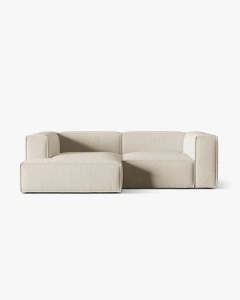 COLTAR NURIA, PE STANGA, BEJ, 252X147 CM, TAPITAT CU TAPITERIE DIN TEXTIL CATIFEA PARIS, MICADONI