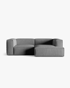 COLTAR NURIA, PE STANGA, GRI, 252X147 CM, TAPITAT CU TAPITERIE DIN TEXTIL CATIFEA PARIS, MICADONI