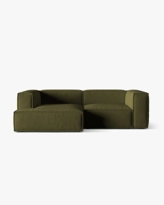 COLTAR NURIA, PE STANGA, VERDE MUSCHI, 252X147 CM, TAPITAT CU TAPITERIE DIN TEXTIL CATIFEA PARIS, MICADONI