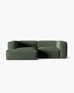 COLTAR NURIA, PE STANGA, VERDE MUSCHI, 252X147 CM, TAPITAT CU TAPITERIE DIN TEXTIL STRUCTURAT LIBERTY, MICADONI