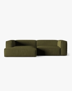 COLTAR NURIA VERDE MUSCHI, PE STANGA, 292X110 CM, TAPITAT CU TAPITERIE DIN TEXTIL CATIFEA PARIS, MICADONI