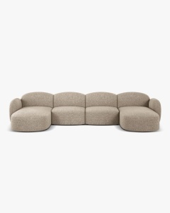 COLTAR PANORAMIC, CU 6 LOCURI, BLAIR, 354X167, BEJ INCHIS, CU TAPITERIE DIN TEXTIL CHENILLE EDEN, MICADONI