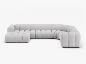 COLTAR PANORAMIC LUPIN, 370, PE DREAPTA, GRI DESCHIS, CU TAPITERIE DIN TEXTIL BOUCLE BALOO, MICADONI