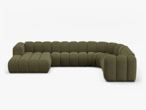 COLTAR PANORAMIC LUPIN, 370, PE DREAPTA, VERDE, CU TAPITERIE DIN TEXTIL CHENILLE EDEN, MICADONI