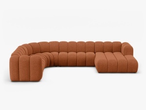 COLTAR PANORAMIC LUPIN, 370, PE STANGA, CARAMIZIU, CU TAPITERIE DIN TEXTIL CHENILLE EDEN, MICADONI