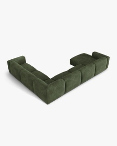 COLTAR PANORAMIC MARTINA, 160X106 CM, PE DREAPTA, VERDE, TAPITAT CU TAPITERIE DIN TEXTIL CATIFEA VOGUE, MICADONI - Img 3