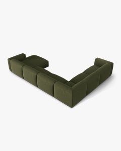 COLTAR PANORAMIC MARTINA, 160X106 CM, PE STANGA, VERDE, TAPITAT CU TAPITERIE DIN TEXTIL STRUCTURAT BOSTON, MICADONI - Img 3