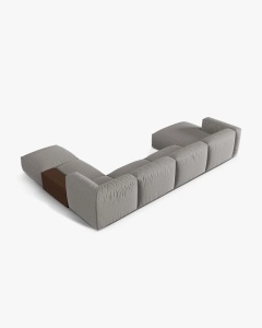 COLTAR PANORAMIC MARTINA, GRI DESCHIS, 406 CM, DREAPTA, CU TAPITERIE DIN TEXTIL STRACTURAT BOSTON, MICADONI - Img 3