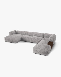 COLTAR PANORAMIC MARTINA, GRI DESCHIS, 406 CM, DREAPTA, CU TAPITERIE DIN TEXTIL CORDOI TILIA, MICADONI - Img 2