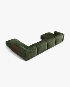 COLTAR PANORAMIC MARTINA, VERDE, 406 CM, DREAPTA, CU TAPITERIE DIN TEXTIL CATIFEA VOGUE, MICADONI - Img 3