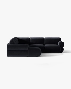 COLTAR PANORAMIC MODULAR, OPHELIA, ALBASTRU ROYAL, PE DEAPTA, 370 CM, CU TAPITERIE DIN TEXTIL CATIFEA VENUS, MICADONI - Img 2