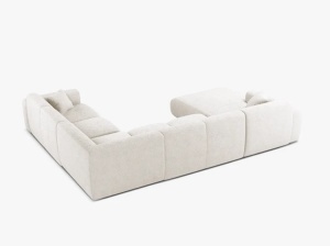 COLTAR PANORAMIC MOLINO, PE DREAPTA, ALB, 326 CM, , CU TAPITERIE DIN TEXTIL BOUCLE BALOO, MICADONI - Img 3