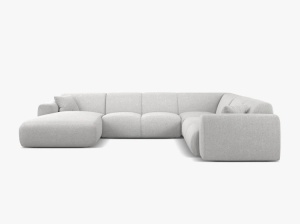 COLTAR PANORAMIC MOLINO, PE DREAPTA, ARGINTIU, 326 CM, , CU TAPITERIE DIN TEXTIL CHENILLE EDEN, MICADONI - Img 2