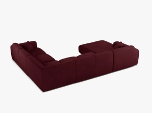 COLTAR PANORAMIC MOLINO, PE DREAPTA, BORDO, 326 CM, , CU TAPITERIE DIN TEXTIL CHENILLE REBEL, MICADONI - Img 3