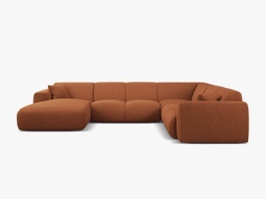 COLTAR PANORAMIC MOLINO, PE DREAPTA, CARAMIZIU, 326 CM, , CU TAPITERIE DIN TEXTIL CHENILLE EDEN, MICADONI - Img 2