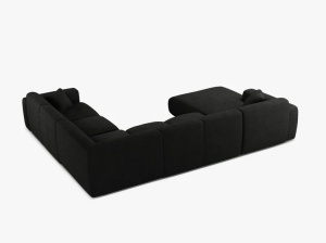COLTAR PANORAMIC MOLINO, PE DREAPTA, NEGRU, 326 CM, , CU TAPITERIE DIN TEXTIL BOUCLE BALOO, MICADONI - Img 3