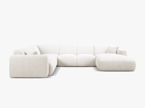 COLTAR PANORAMIC MOLINO, PE STANGA, ALB, 326 CM, , CU TAPITERIE DIN TEXTIL BOUCLE BALOO, MICADONI - Img 2