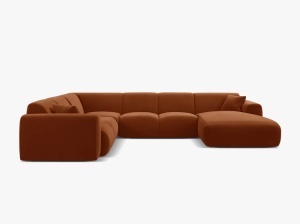 COLTAR PANORAMIC MOLINO, PE STANGA, CARAMIZIU, 326 CM, , CU TAPITERIE DIN TEXTIL CATIFEA VELVET CASINO, MICADONI - Img 2