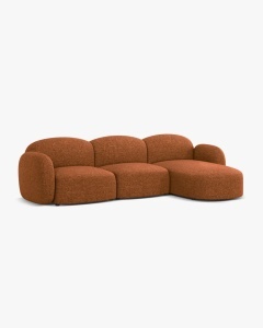 COLTAR PE DREAPTA, BLAIR, 274X 95, CARAMIZIU, CU TAPITERIE DIN TEXTIL CHENILLE EDEN, MICADONI - Img 2