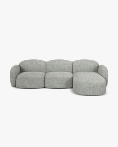 COLTAR PE DREAPTA, BLAIR, 274X 95, GRI CALD, CU TAPITERIE DIN TEXTIL STRUCTURAT BALTIMORE, MICADONI