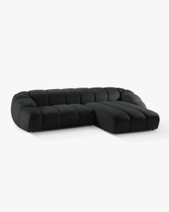 COLTAR PE DREAPTA DIANA, GRI ANTRACIT, 334X182 CM, TAPITAT CU TAPITERIE DIN TEXTIL STRUCTURAT BUBBLE, MICADONI