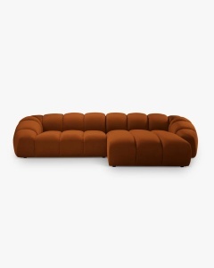 COLTAR PE DREAPTA DIANA, SCORTISOARA, 334X182 CM, TAPITAT CU TAPITERIE DIN TEXTIL CATIFEA SALVADORE, MICADONI