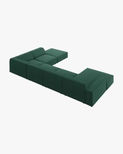 COLTAR PE DREAPTA JODIE, CU 7 LOCURI, 361X258 CM, ADANCIME SCAUN 62 CM, VERDE, TAPITAT CU TAPITERIE DIN TEXTIL STRUCTURAT MEGAN, MICADONI - Img 3