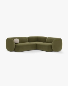 COLTAR PE DREAPTA, KATE, VERDE, 252X220 CM, TAPITAT CU TAPITERIE DIN TEXTIL CATIFEA SALVADOR, MICADONI