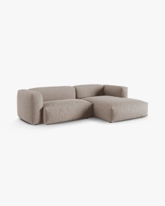 COLTAR PE DREAPTA MARTINA, 180X176 CM, ADANCIME SCAUN 90 CM, BEJ INCHIS, TAPITAT CU TAPITERIE DIN TEXTIL STRUCTURAT BOSTON, MICADONI - Img 2