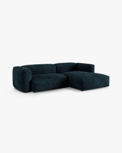 COLTAR PE DREAPTA MARTINA, 180X176 CM, ADANCIME SCAUN 90 CM, LBASTRU INCHIS, TAPITAT CU TAPITERIE DIN TEXTIL CATIFEA VOGUE, MICADONI - Img 2