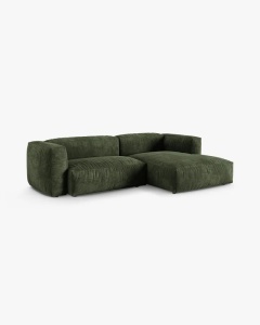 COLTAR PE DREAPTA MARTINA, 180X176 CM, ADANCIME SCAUN 90 CM, VERDE, TAPITAT CU TAPITERIE DIN TEXTIL CATIFEA VOGUE, MICADONI - Img 2