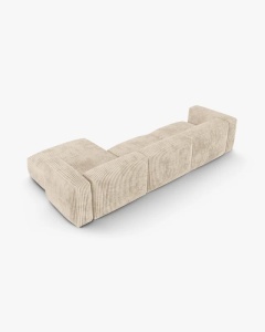 COLTAR PE DREAPTA MARTINA, 330X176 CM, ADANCIME SCAUN 90 CM, BEJ DESCHIS, TAPITAT CU TAPITERIE DIN TEXTIL CORDOI TILIA, MICADONI - Img 4