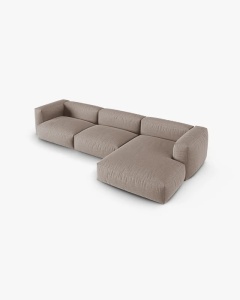 COLTAR PE DREAPTA MARTINA, 330X176 CM, ADANCIME SCAUN 90 CM, BEJ INCHIS, TAPITAT CU TAPITERIE DIN TEXTIL STRUCTURAT BOSTON, MICADONI - Img 3