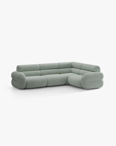COLTAR PE DREAPTA NEO, ALBASTRU PAL, 295X210 CM, TAPITAT CU TAPITERIE DIN TEXTIL CHENILLE SILENCIO, MICADONI - Img 2