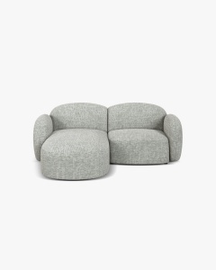 COLTAR PE STANGA, BLAIR, 194X 95, GRI CALD, CU TAPITERIE DIN TEXTIL STRUCTURAT BALTIMORE, MICADONI