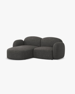 COLTAR PE STANGA, BLAIR, 194X 95, GRI INCHIS, CU TAPITERIE DIN TEXTIL CHENILLE EDEN, MICADONI