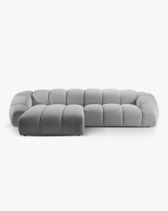 COLTAR PE STANGA DIANA, ARGINTIU, 334X182 CM, TAPITAT CU TAPITERIE DIN TEXTIL 3D SONIC, MICADONI