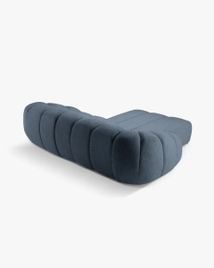 COLTAR PE STANGA DIANA, BLUE JEANS, 294X182 CM, TAPITAT CU TAPITERIE DIN TEXTIL STRUCTURAT BUBBLE MICADONI - Img 3