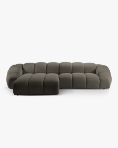 COLTAR PE STANGA DIANA, GRI OTEL, 334X182 CM, TAPITAT CU TAPITERIE DIN TEXTIL 3D SONIC, MICADONI