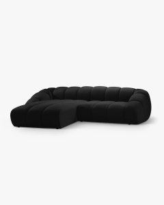 COLTAR PE STANGA DIANA, NEGRU, 334X182 CM, TAPITAT CU TAPITERIE DIN TEXTIL CATIFEA SALVADORE, MICADONI - Img 3